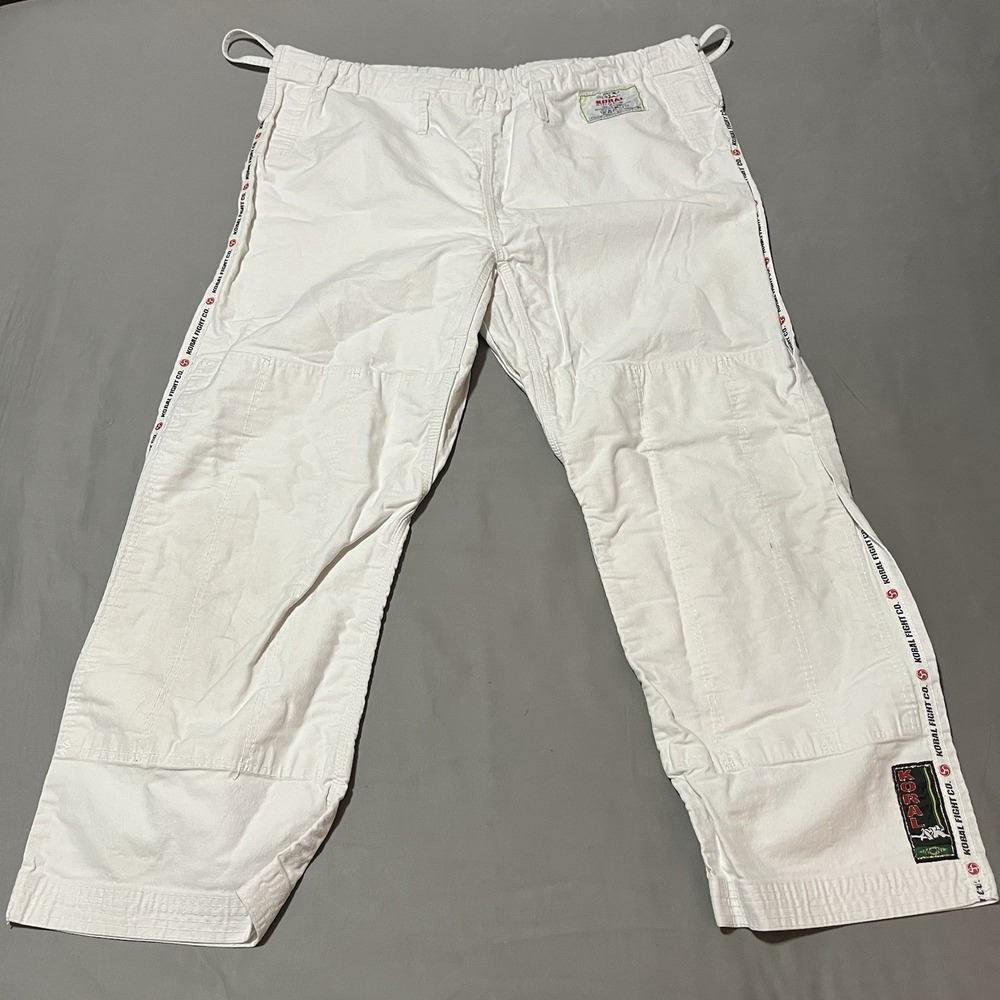 Jiu Jitsu Gi Pants Koral Fight Co Size A4 MKM White Karate Ninja Kickboxing